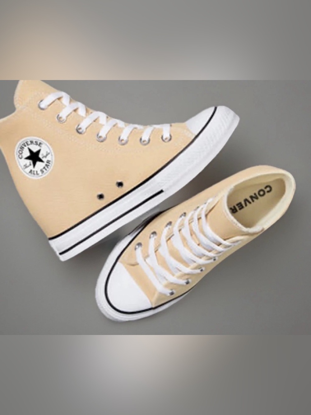 Converse Chuck Taylor All Star Size 7 Wedge Platform Light Saddle Tan